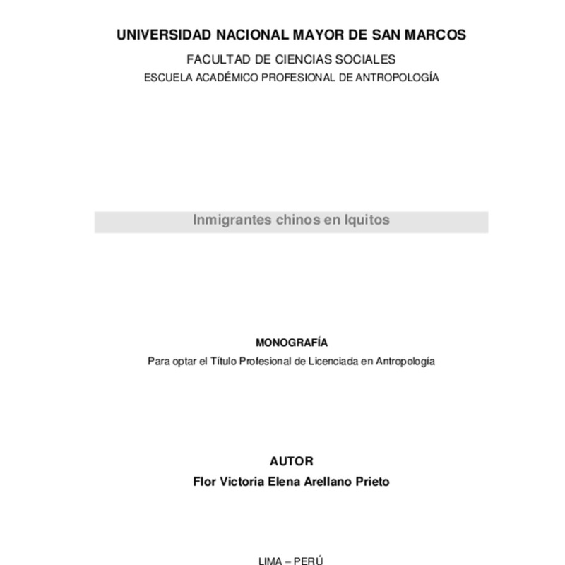 Inmigrantes chinos en Iquitos