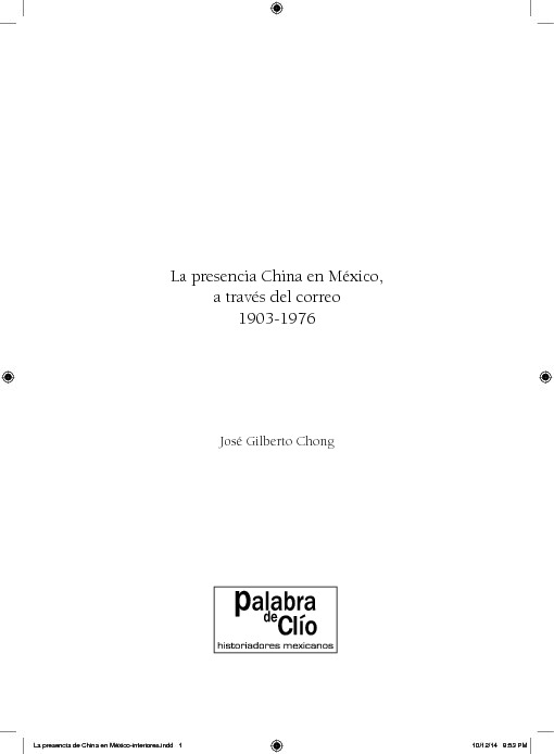 La presencia China en México, a través del correo 1903-1976